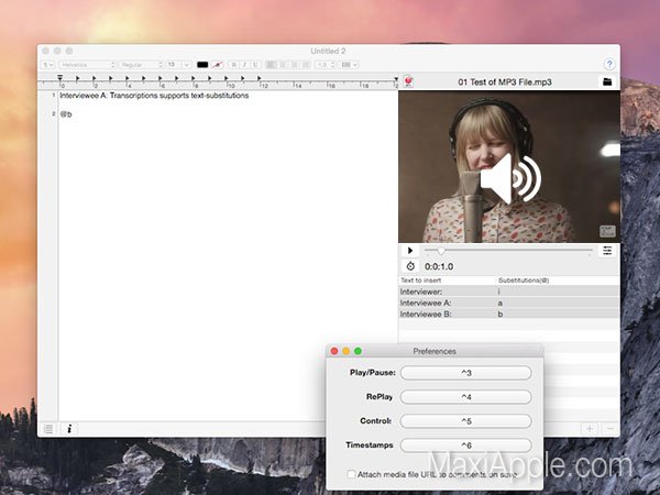 Logiciel de Transcriptions pour macOS