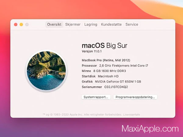 installer macos 11 big Mac non Supportés