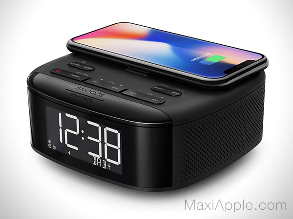 Radio Réveil avec chargeur induction et enceinte bluetooth iphone android
