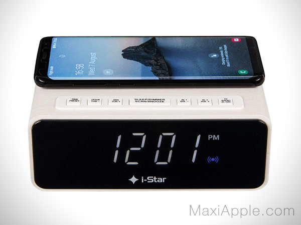 Radio Réveil avec chargeur induction et enceinte bluetooth iphone android