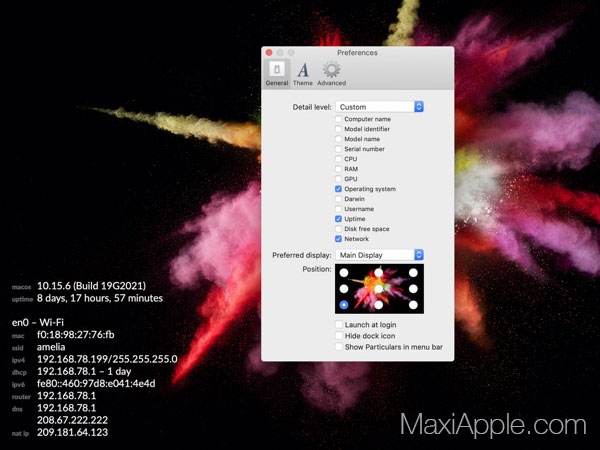 Particulars Mac