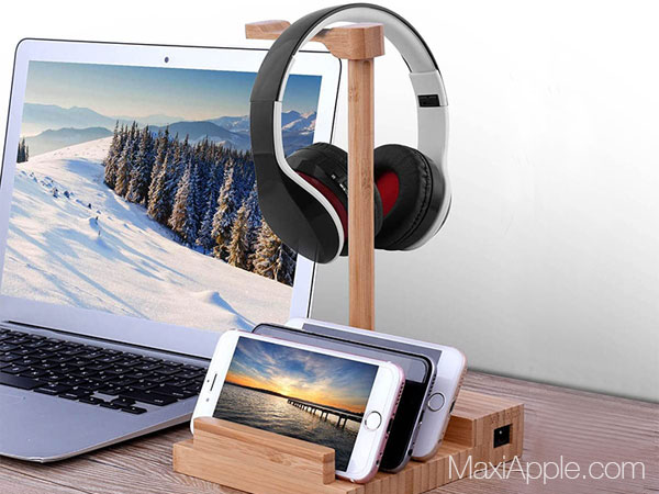 Accroche casque audio avec hub usb