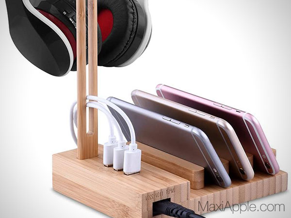 Accroche casque audio avec hub usb