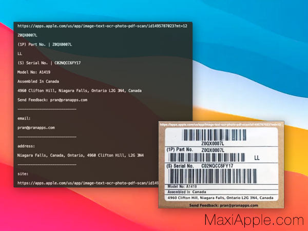Image Texte OCR Photo macos