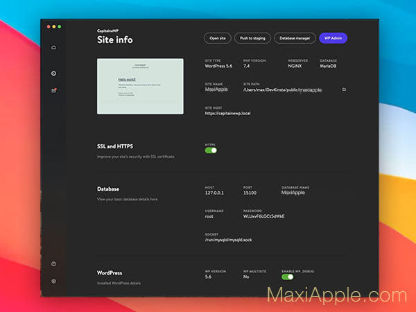 DevKinsta macOS
