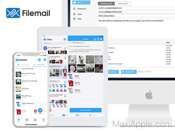 Filemail macOS Windows iPhone iPad Android