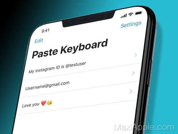 Paste Keyboard iPhone iOS