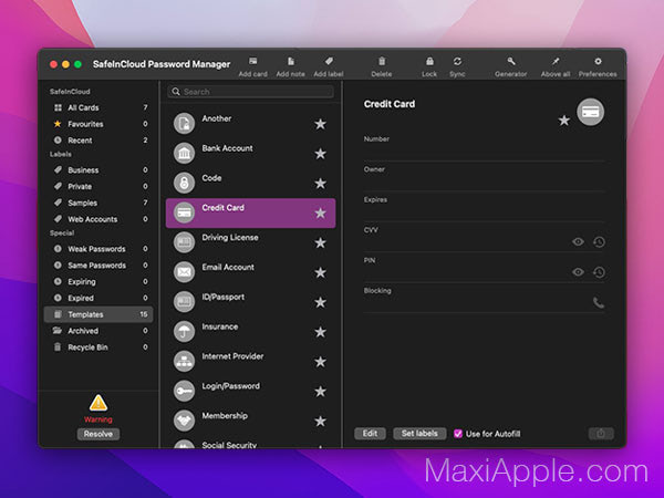 SafeInCloud macOS iPhone Windows Android