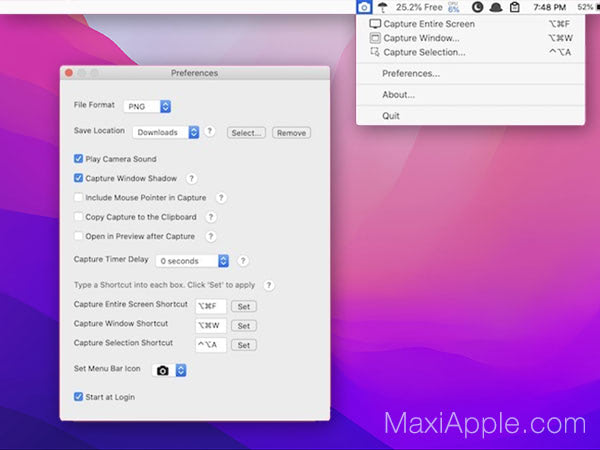 Menu Snappr II Mac