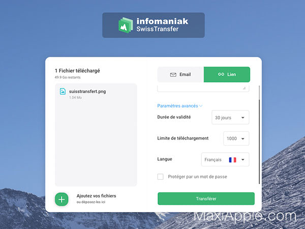 SwissTransfer Infomaniak gratuit