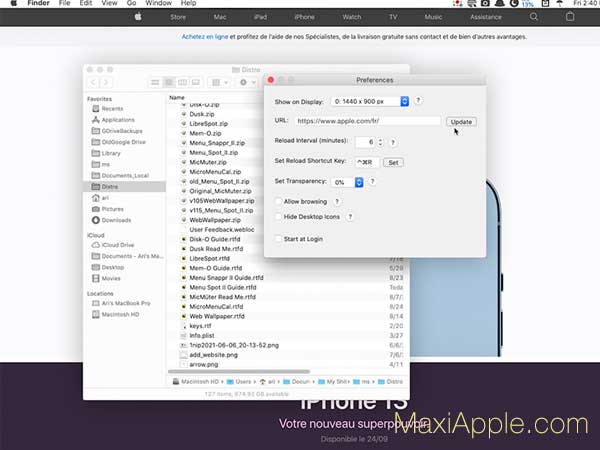 WebWall Web Wallpaper macOS