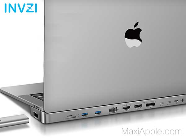 invzi maghub support hub usb c 12 ports entree ssd macbook pro 03 - INVZI MagHub Hub USB-C 12 Ports + SSD pour MacBook Pro (video)