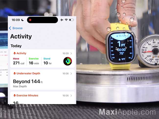Montre Apple Test Plongée