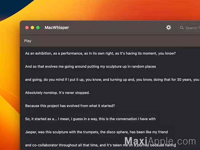 MacWhisper macOS