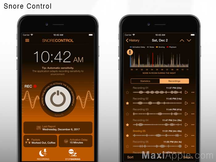applications ios iphone montre apple watch arreter ronflement gratuit 08 - 6 Apps iPhone Apple Watch pour Arrêter de Ronfler (gratuit)