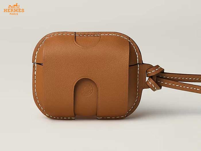 Étui En Cuir Pour AirPods Pro 2/1 – Marron – Avec Porte-clés – Protection Souple