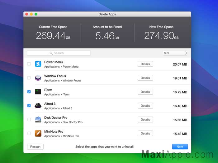 Delete Apps Mac Désinstalleur Pro de Logiciels (gratuit) MaxiApple
