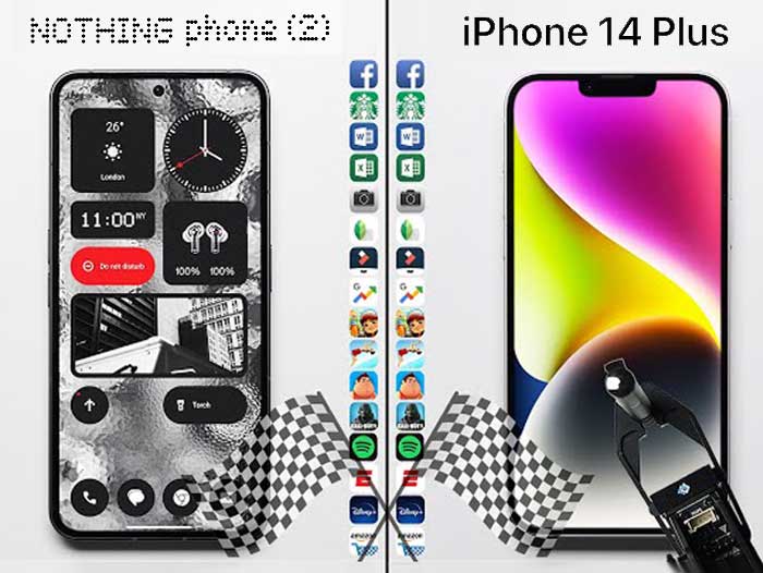 Phone 2 vs iPhone 14 Speed Test