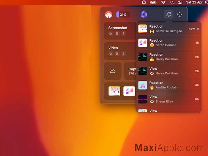 Capster macOS Capture Copie Ecran Photo Video