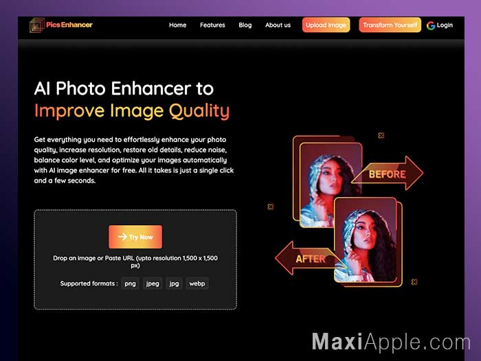 pics enhancer ai ameliorer agrandir photo en ligne ia mac pc gratuit 01 - Pics Enhancer AI Mac PC - Agrandir et Améliorer vos Photos (gratuit)