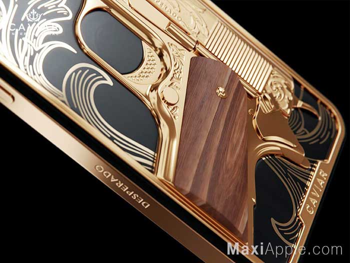 iPhone 15 pro max caviar gold or 24 carats pistolet revolver luxe titane prix 03 - Caviar Notorious, iPhone 15 Pro Max en Or 24 Carats (images)
