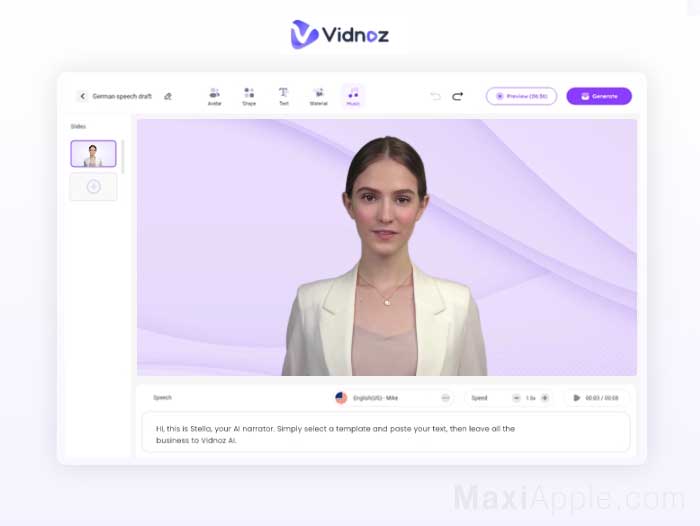 Vidnoz AI - Generateur Video IA Mac PC