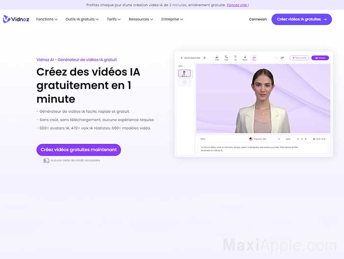 Vidnoz AI - Generateur Video IA Mac PC