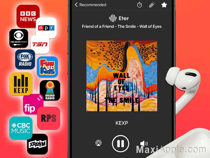 Eter Streaming Radio iPhone iPad Apple TV macOS Gratuit