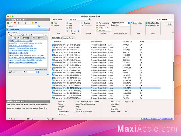 Advanced Renamer macOS Windows Gratuit