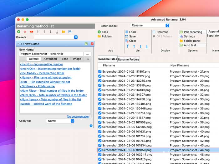 Advanced Renamer macOS Windows Gratuit