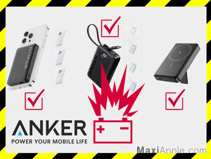 Risque d'incendie Batterie Anker A1642 / A1647 / A1652