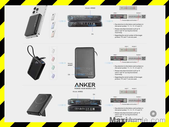 Risque d'incendie Batterie Anker A1642 / A1647 / A1652
