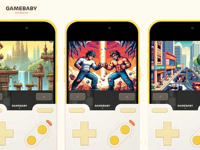 BitmoLab GameBaby Etui GameBoy iPhone 15 16 Pro Max