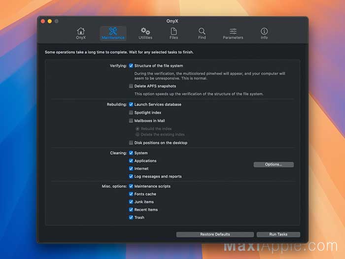 OnyX macOS Sequoia Gratuit