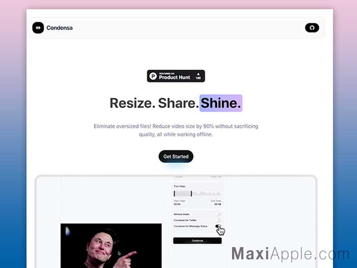 Condensa org webapp outil hors ligne compression video navigateur gratuit