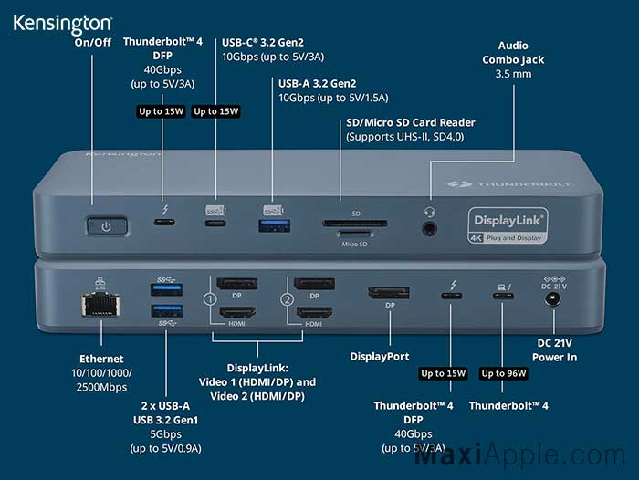 Kensington SD5900T EQ Dock Thunderbolt 4 Prix Mac MacBook Pro