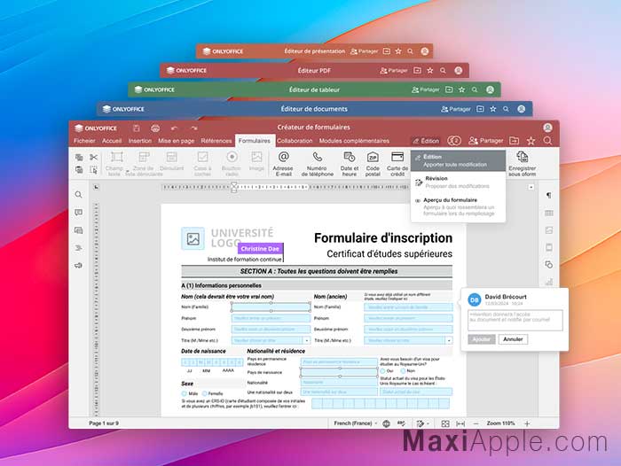 OnlyOffice macOS Windows iPhone iPad Android Gratuit