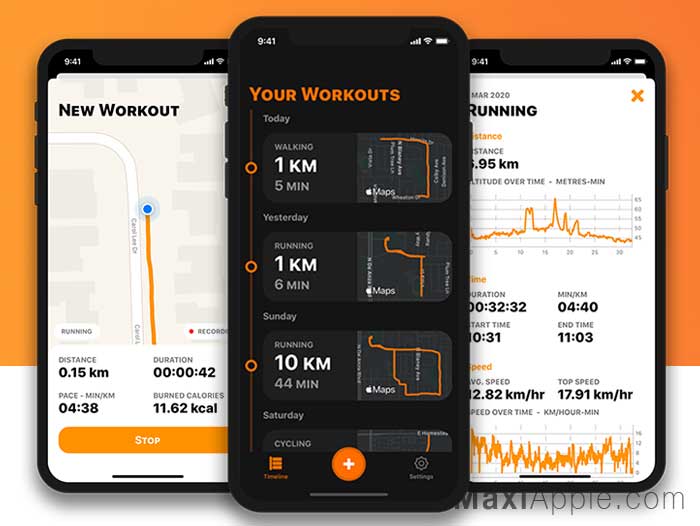 OutRun Fitness Tracker iO iPhone iPad Application Suivi Sport Gratuit