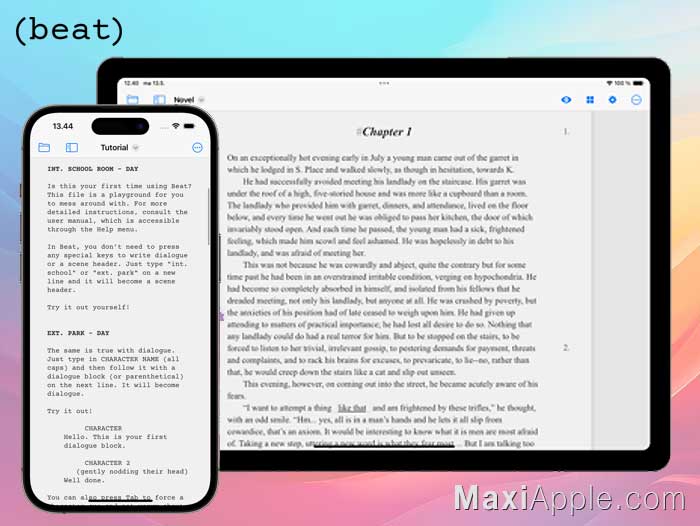 Beat Mac macOS iOS iPhone iPad Traitement de Texte Scenario Romans Ecrivains Gratuit
