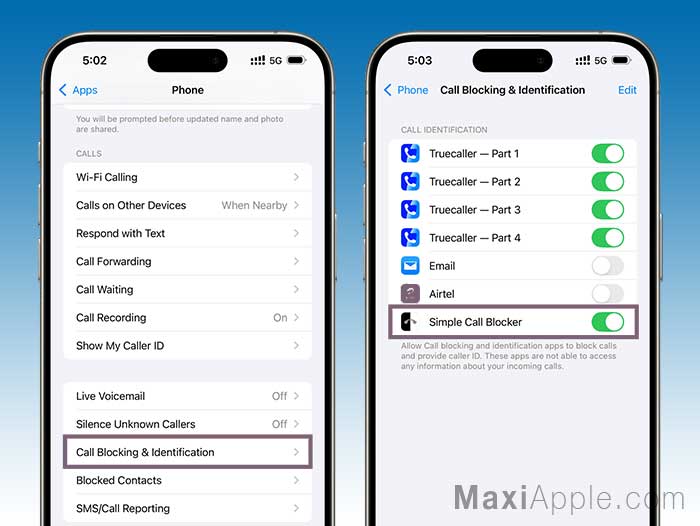 Comment Bloquer Spam Appels Plages Serie Indesirables iPhone iOS