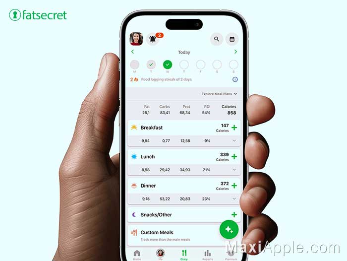 FatSecret Compteur de Calories Calorie Counter Application App iOS iPhone iPad Gratuit