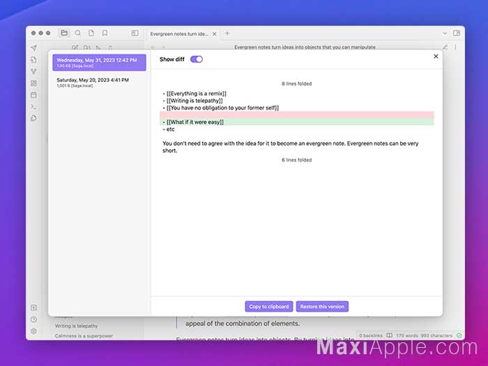 Obsidian macOS Windows iPhone Android Editeur de Texte Gratuit