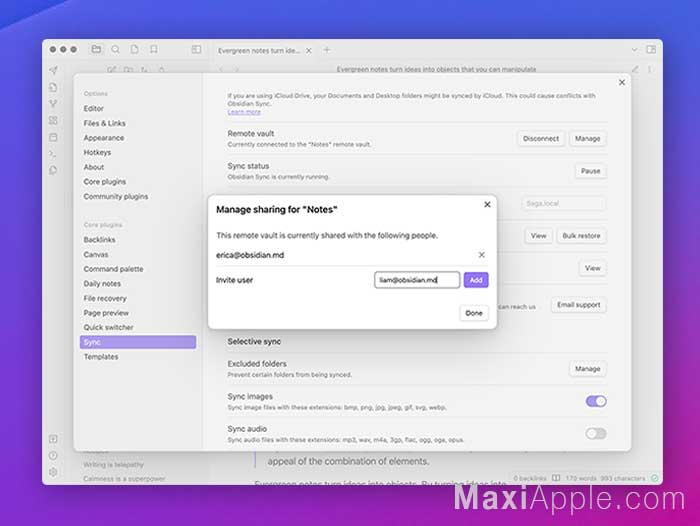Obsidian macOS Windows iPhone Android Editeur de Texte Gratuit