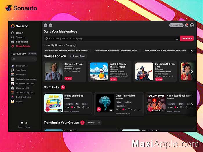 Sonauto AI v2 Application IA Webapp creation musique chansons intelligence artificielle gratuit