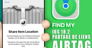 comment partager lien web objets bagages perdus apple airtag