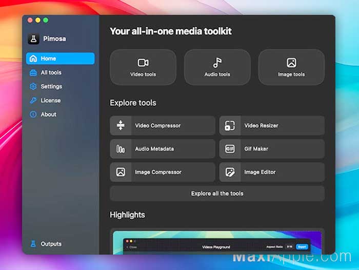 Pimosa macOS Mac PC Windows Promo App Edition Conversion Audio Video Photo