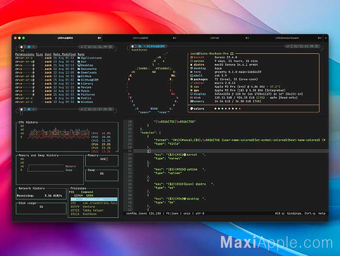 Ghostty Mac macOS Terminal Alternatif Apple Logiciel Utilitaire Emulateur Gratuit