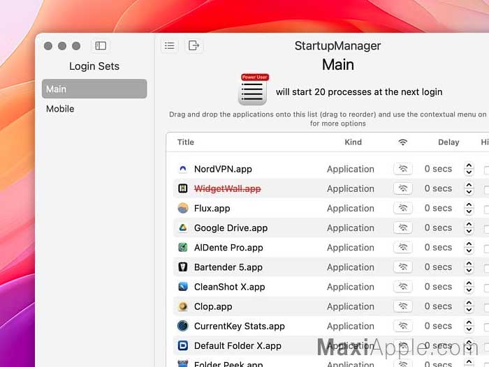 Startup Manager Pro Mac App Logiciel Utilitaire Gestion Gestionnaire Applications Démarrage Gratuit