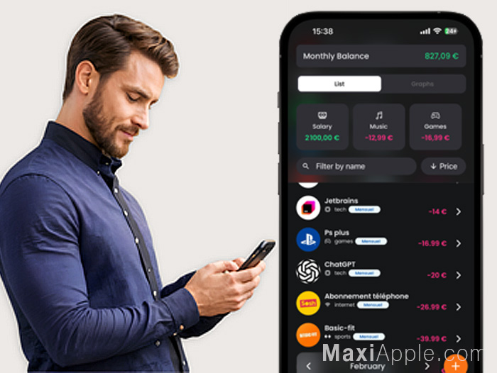 Subflow iOS iPhone iPad Gestion d'Abonnements Paiements Récurrents Factures Gratuit Application Gestionnaire