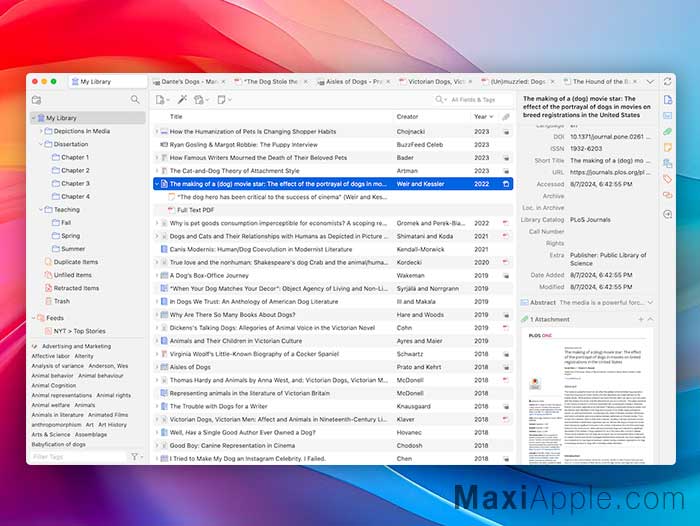 Zotero Logiciel Application macOS Mac PC Windows iPhone iPad iOS Gestion Gestionnaire Ressources Documentaires References bibliographiques Gratuit